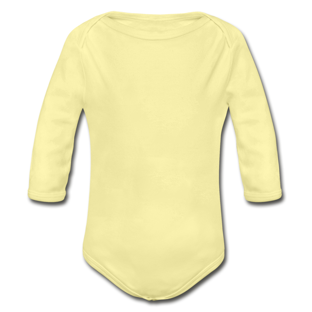Organic Long Sleeve Baby Bodysuit - washed yellow