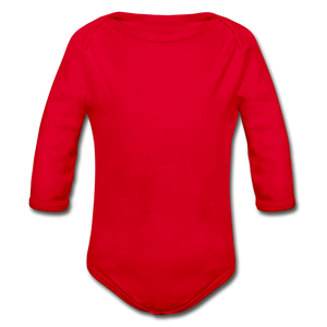 Organic Long Sleeve Baby Bodysuit - red
