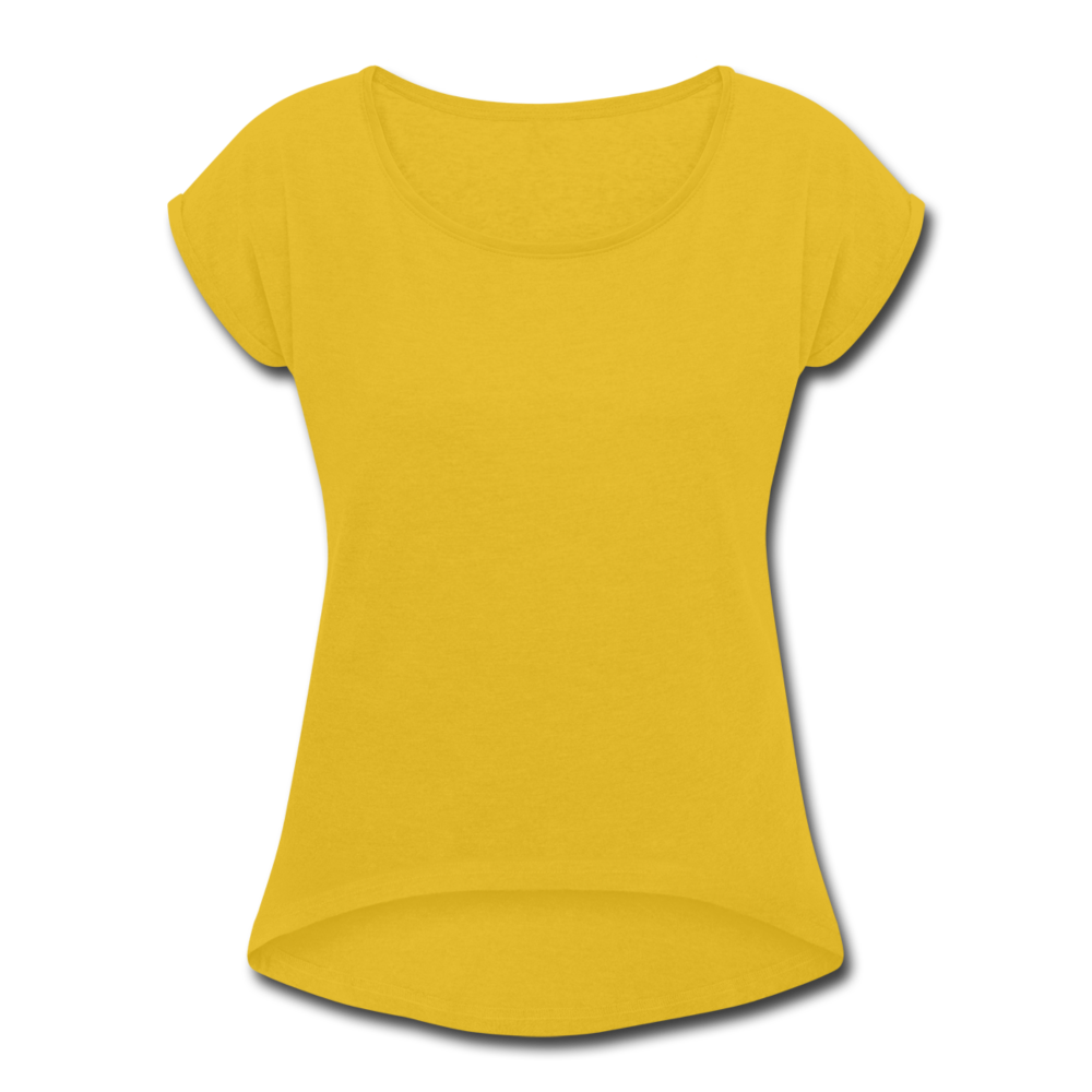 Women's Roll Cuff T-Shirt - mustard yellow