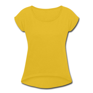 Women's Roll Cuff T-Shirt - mustard yellow